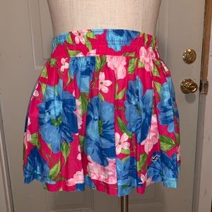 Hot Pink Floral Mini Skirt